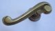 Vintage Solid Brass Door Single Lever Handle 4 1/4  On Back Plate Door Knobs & Handles photo 1