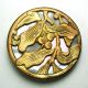 Antique Iridescent Shell & Brass Button Nouveau Design Cherries Leaves 1&1/16 Buttons photo 1