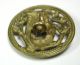 Antique Brass Button Pierced Squirrel Eating Nut Design 1 & 1/16 