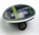 Antique Kaleidoscope Glass Button Green Blue Yellow Pattern - 9/16 