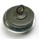 Antique Kaleidoscope Glass Button Green Blue Yellow Pattern - 9/16 