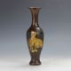 Old Peiking (18 19th) Brass Handwork Phoenix Motif W Qianlong Mark Vase C437 Vases photo 6