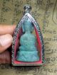 Very Rare Ancient Green Phra Chai Ayutaya 400 Year Powerful Thai Buddha Amulets Amulets photo 3