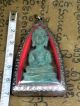 Very Rare Ancient Green Phra Chai Ayutaya 400 Year Powerful Thai Buddha Amulets Amulets photo 4