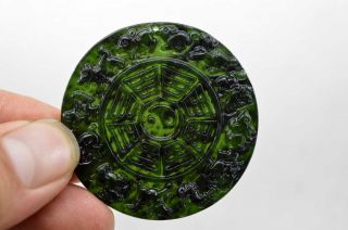 12 Zodiac China ' S Natural Jade Nephrite Carving Black Jade Pendant photo