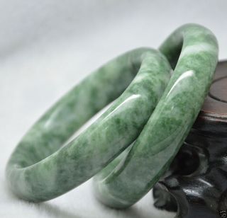 Chinese Hand - Carved Pure Natural Jade Bracelet Size 58 - 62mm photo