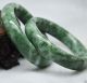 Chinese Hand - Carved Pure Natural Jade Bracelet Size 58 - 62mm Bracelets photo 1
