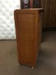Art Deco Dresser Chest Of Drawers Vintage Brown Wood Inlay Inlaid 40s Waterfall 1900-1950 photo 2