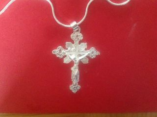 A Silver Crucifix On A Very Fine 925 Silver Necklace Beach Find photo