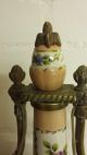 Vintage French Style Brass & Hand Painted Ceramic Lamps.  Rb 33 20th Century photo 5