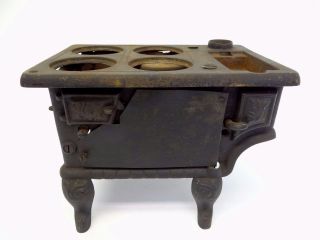 Antique Old Cast Iron Metal Salesmans Sample Decorative Parlor Stove Body Parts photo