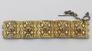 Antique Vinatge Islamic Ottoman Empire Silver Mercury Gilding Bracelet photo