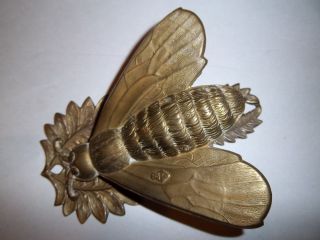 W.  Avery & Son Brass Bee Fabric Paper Pattern Clip Rare Antique Mid - Late 1800´s photo