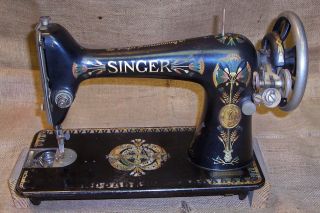 Old Singer Model 66 - 1 Treadle Sewing Machine Antique Country Kitchen Tool photo