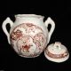 Allerton Little Mae Child Biscuit Jar Newfy Dogtransferware Staffordshire 1880 Teapots & Tea Sets photo 2