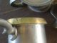 3 Lumley Pewter Tankard Measures,  Brass Rims,  Quart,  Pint,  1/2 Pint,  Stein,  Tin Metalware photo 4