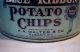 Extra Large Blue Ribbon Potato Chips Tin Canister Light Blue Aa Walters & Co Other Mercantile Antiques photo 4