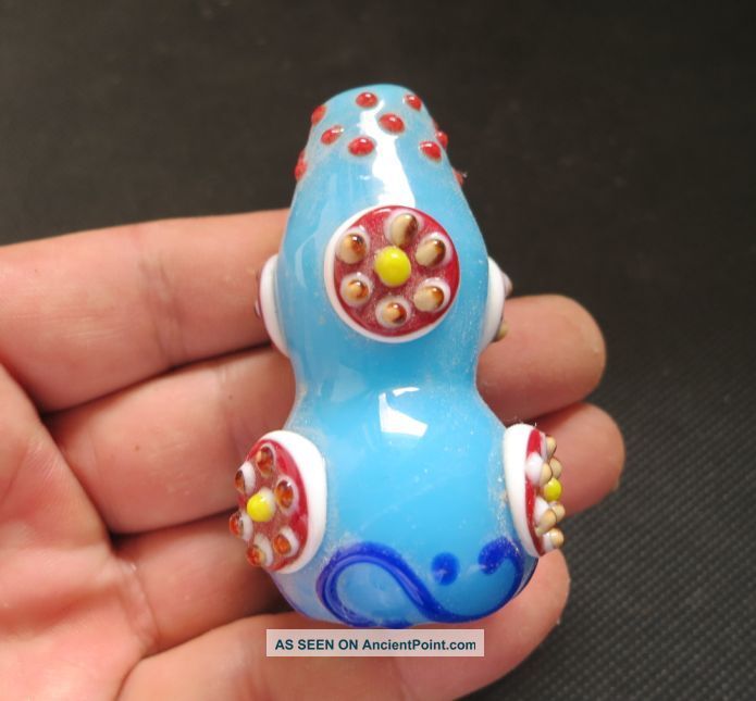 Ancient Chinese Peking Glass Necklaces Coloured Carved Beads Pendant H133 Necklaces & Pendants photo