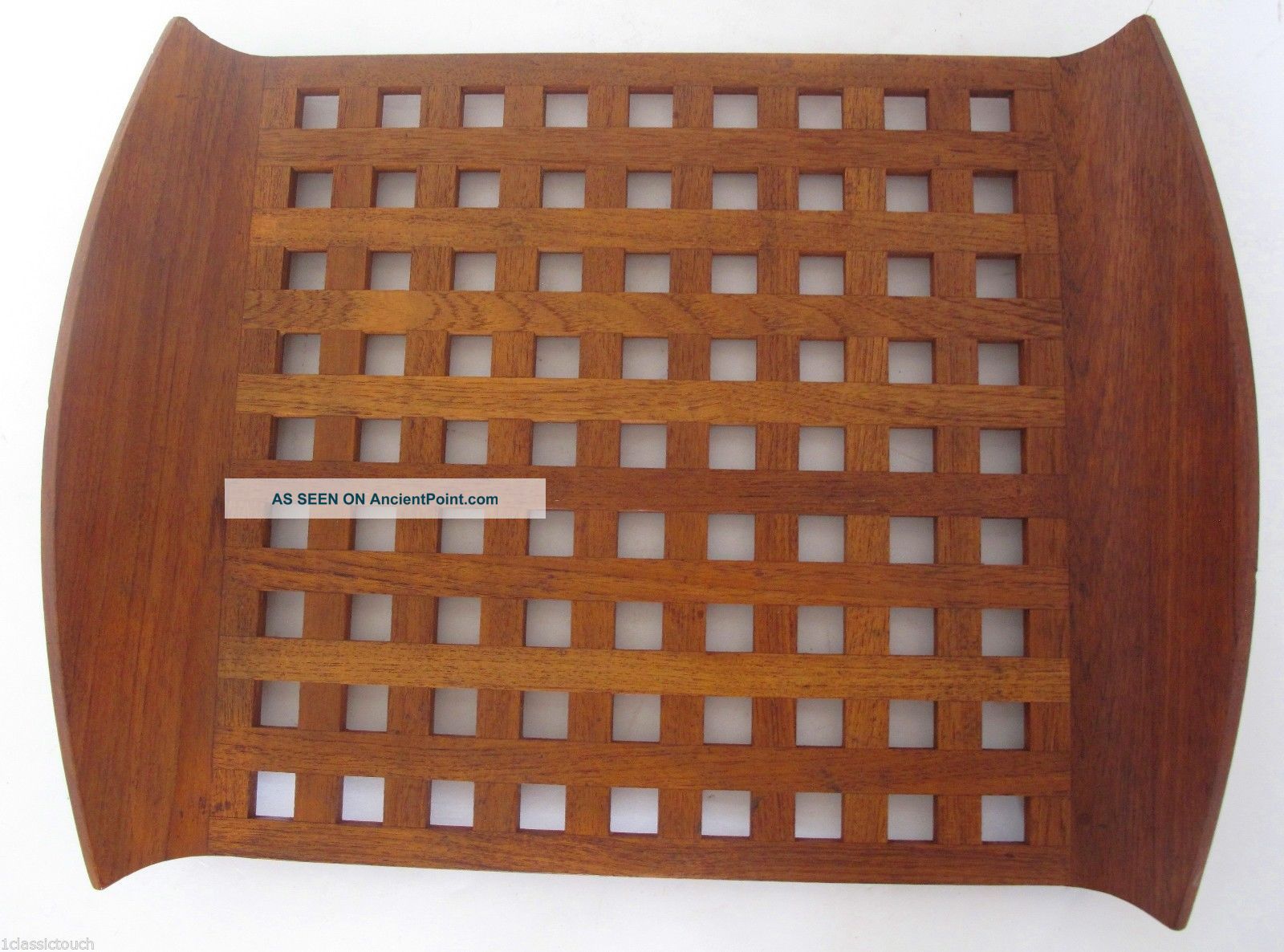 Dansk Lattice Staved Teak Tray Large Danish Mid - Century Modern Ihq Quistgaard Mid-Century Modernism photo