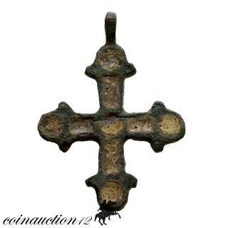Wearable Enamel Greek Christian Cross Pendant 1500 - 1600 Ad photo