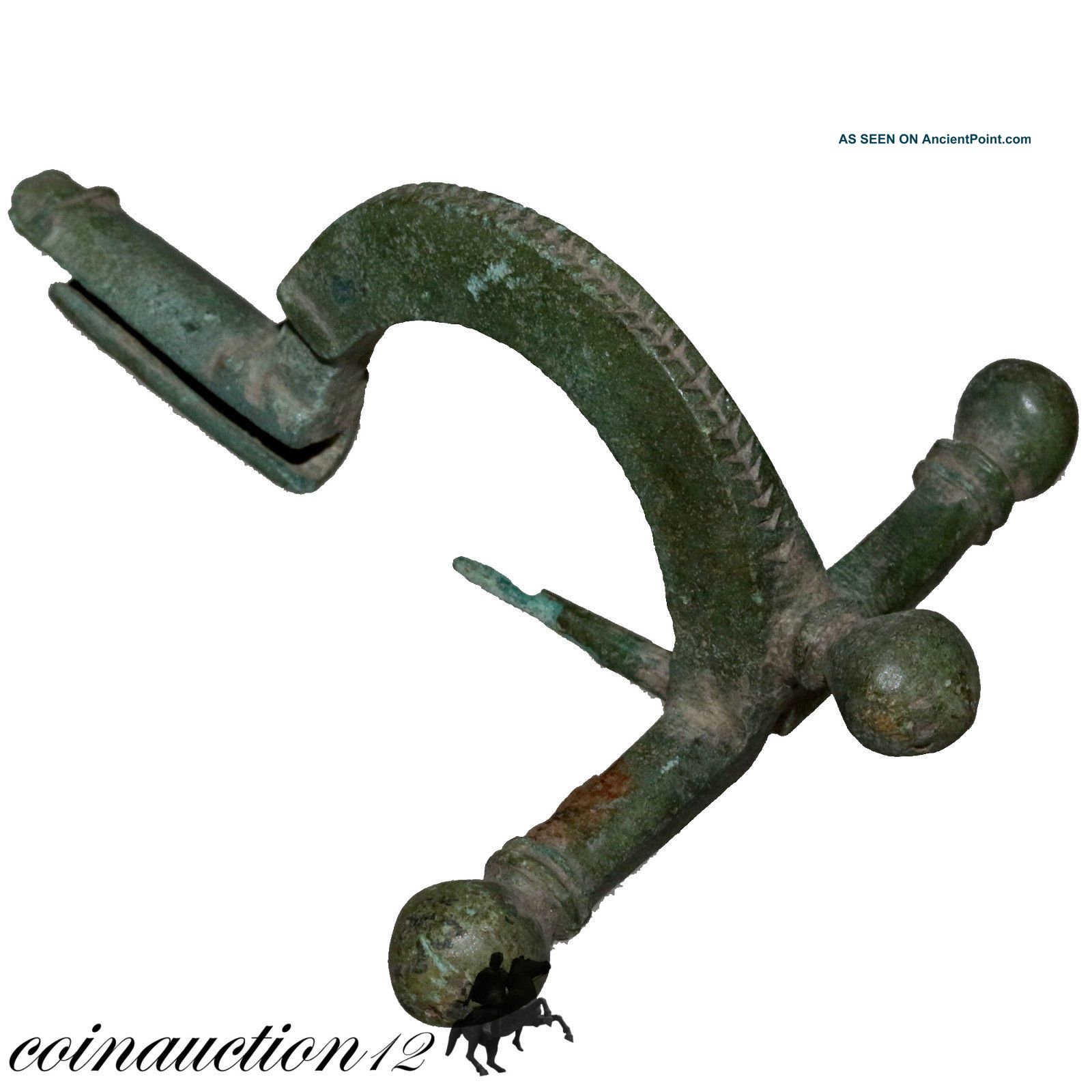 Stunning Patina Roman Bronze Military Crossbow Fibula Brooch 300 - 400 Ad Roman photo
