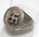 Metal Detecting Finds Silver Swastika Men ' S Ornate Ring British photo 1