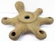 Biblical Oil Lamp Jerusalem Holy Land Ancient Antique Pottery Clay Cross 5 Wicks Holy Land photo 8