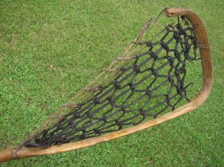 Antique Mohawk Indian Made Lacrosse Stick Lacrosse Raquet Rare photo