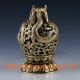 China Brass Handwork Carved Dragon Hollow Statue Incense Burner W Xuande Mark Incense Burners photo 5
