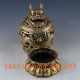 China Brass Handwork Carved Dragon Hollow Statue Incense Burner W Xuande Mark Incense Burners photo 8