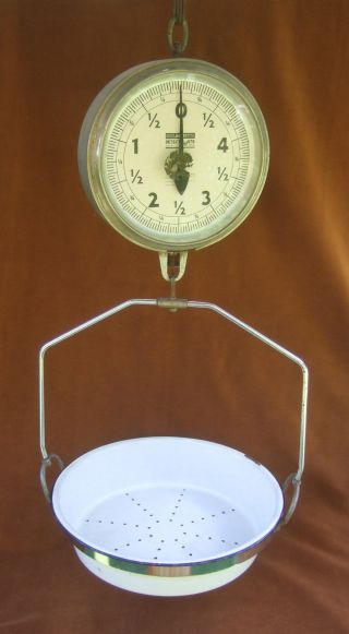 Vintage Jacobs Detecto Wate Hanging Grocery Scale 2 Face Dial photo