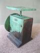 Antique Scale Way Rite Family Vintage,  Green Paint,  25 Pound Scales photo 3