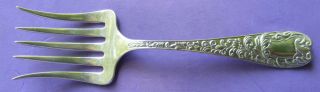 Antique Sterling Silver Serving Fork 1.  2 Oz.  Signed Sterling photo
