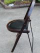 Two Vintage 20s/30s Deco Industrial Stakmore Wood Folding Chairs Leather Seats 1900-1950 photo 9
