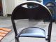 Two Vintage 20s/30s Deco Industrial Stakmore Wood Folding Chairs Leather Seats 1900-1950 photo 5