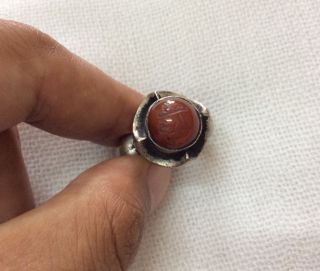 Men ' S Arabic Engraved Agate Intaglio Ring Afghan Real Stone Islamic Quran 7 Us photo