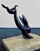 Art Deco Painted Bronze Rabbit On Marble Base Atb Franz Hagenauer Art Deco photo 3