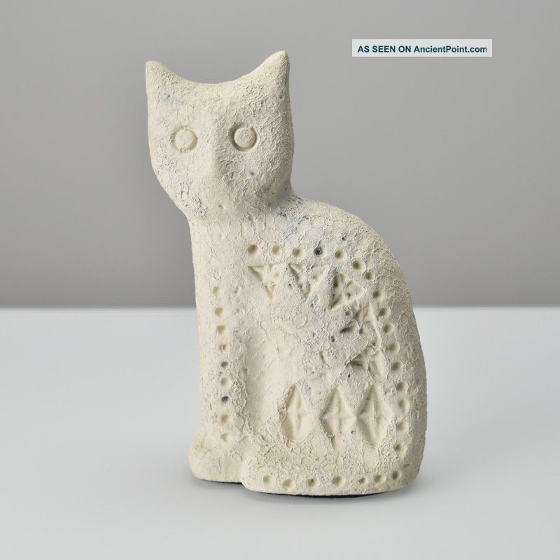 Mid Century Modern Bitossi Pottery Cat Figurine White Rimini