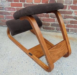 Vintage Danish Modern Bentwood Oak Posture Ergonomic Kneeling Chair Eames Era photo
