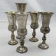 Group Of 5 Antique Vintage Solid Silver Kiddush Cups Goblets Other Antique Sterling Silver photo 1