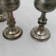 Group Of 5 Antique Vintage Solid Silver Kiddush Cups Goblets Other Antique Sterling Silver photo 3