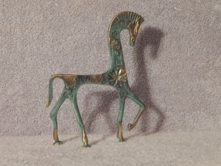 Vintage Fredrick Weinberg Etruscan Brass Horse Sculpture Greek Great Patina photo