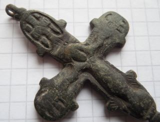 Viking Bronze Period Part Cross Encolpion 900 - 1300 Ad,  Vf, photo