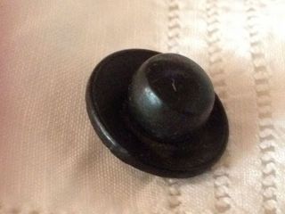 Antique Goodyear Hard Rubber Button Hat Shape 1851 - 2 Shank 9/16 
