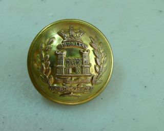 Rare C.  1881 Qvc Victorian Suffolk Regiment 19mm Gilt Spun Vest Button Blank photo