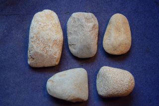 5 Medium Sized Hard Stone Celts From The Sahara Neolithic photo
