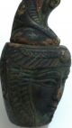 Ancient Egyptian Faience Canopic Jar 89.  1 Gm 300 Bc Rare Egyptian photo 4