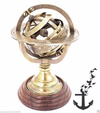 Nautical Brass Sphere Astrolabe Armillary Globe Collectible Antique Unique Gift photo