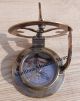 Handmade Copper & Brass Pocket Sundial Compass With Leather Box. Compasses photo 2