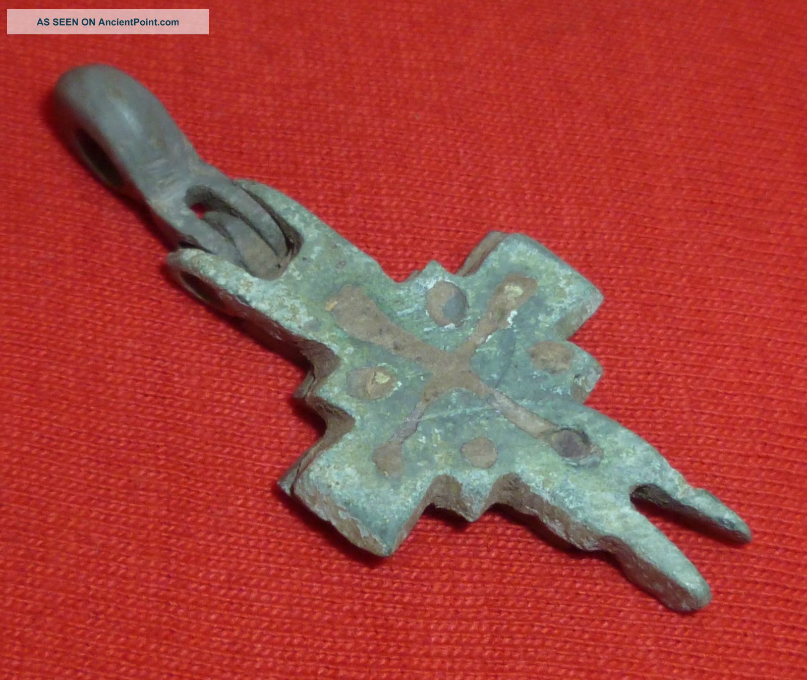 Byzantine Ancient Artifact Bronze Encolpion Cross - Amulet Circa 1100 Ad - 690 Other Antiquities photo